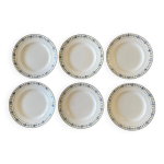 6 assiettes plates anciennes en faence de saint - amand (nord)