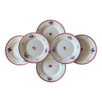 6 assiettes plates anciennes en fa�ence de sarreguemines