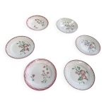 6 assiettes plates depareillees, 2 modele aude et 4 modele epernay sarreguemines et digoin,