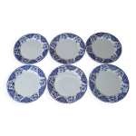 6 assiettes plates en faence ancienne de gien
