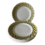 6 assiettes plates - faience badonviller 6 assiettes plates - faience badonviller