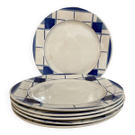 6 assiettes plates en faiences de digoin sarreguemines modele efel