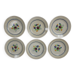 6 assiettes plates en faïence de gien modèle béatrice 6 assiettes plates en faïence de gien modèle béatrice