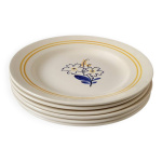 6 assiettes plates fleuries
