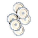 6 assiettes plates gien en terre de fer, service  arabesques , 1880 - 1930