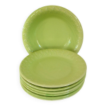 6 assiettes plates et plat anciens service ceramiche, italie 6 assiettes plates et plat anciens service ceramiche, italie
