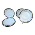 6 assiettes plates porcelaine ancienne art deco pierre guez marseille