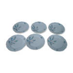 6 assiettes plates en porcelaine kahla made in gdr motif fleurs bleues diam 23, 5 cm