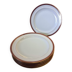 6 assiettes plates en porcelaine de limoges france de chez chastagner et cie