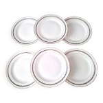 6 assiettes plates en porcelaine . pate et �mail de limoges