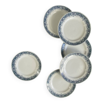 6 assiettes plates terre de fer faence ancienne saint amand et hamage