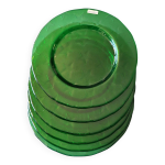 6 assiettes plates en verre vert villeroy & boch collection stellina