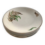 6 assiettes plates vintage digoin sarreguemines, service  lamartine