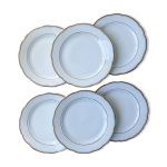 6 assiettes plates vintage en porcelaine blanche et doré kahla gbr 6 assiettes plates vintage en porcelaine blanche et doré kahla gbr