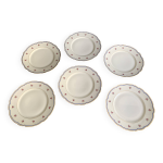 6 assiettes en porcelaine de paris, modle  a la reine , 1890, damon