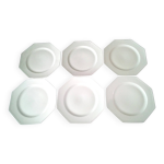 6 assiettes de prsentation octogonales en porcelaine de limoges
