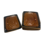 6 assiettes vintage en barbotine sarreguemines