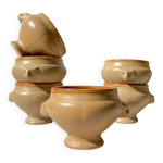 6 bols à soupe à l'oignon tête de lion en céramique vintage emile henry - beige et miel, made in france ... 6 bols à soupe à l'oignon tête de lion en céramique vintage emile henry - beige et miel, made in france ...