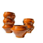 6 bols à soupe à l oignon tête de lion en céramique vintage style emile henry - miel et noir, made in ... 6 bols à soupe à l oignon tête de lion en céramique vintage style emile henry - miel et noir, made in ...