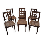 6 chaises bistrot en bois et cannage
