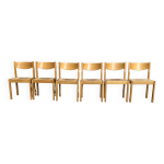 6 chaises bois et paille annes70