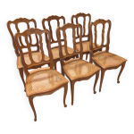 6 chaises en chêne louis xv cannées 6 chaises en chêne louis xv cannées