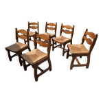 6 chaises chne massif et paille guillerme et chambron