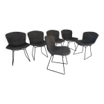 6 chaises harry bertoia pour knoll modle wire '420'