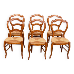 6 chaises louis philippe pailles