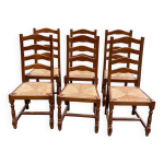 6 chaises  manger bois massif chne moyen pailles 104cm