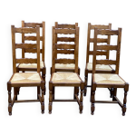6 chaises  manger bois massif chne moyen pailles 111cm