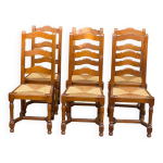 6 chaises  manger pailles dossier haut type ferme