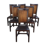 6 chaises paillon et bois