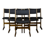 Ensemble de 6 chaises de salle à manger farstrup, danemark, années 1960 palissandre et cuir italien Ensemble de 6 chaises de salle à manger farstrup, danemark, années 1960 palissandre et cuir italien