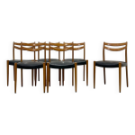 6 chaises scandinave en bois et skaï noir 6 chaises scandinave en bois et skaï noir