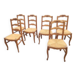 6 chaises style louis xv en chêne 6 chaises style louis xv en chêne