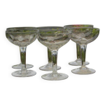 6 coupes à champagne anciennes en verre 6 coupes à champagne anciennes en verre