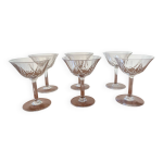 6 coupes � champagne en cristal saint - louis mod�le lasalle