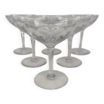 6 coupes  champagne en cristal de val saint lambert, modle nestor hamlet.