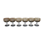 6 coupes  champagne luminarc en verre noir fum  domaine