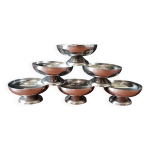 6 coupes  glace et cuillres en acier inoxydable, franais, bol inox
