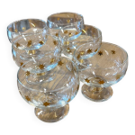 6 coupes � glaces �toiles dor�es 1950 / 60