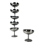6 coupes  glace en inox, 1970