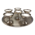 6 coupes  glace sur plateau en inox guy degrenne france, modle boutique