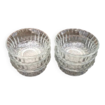 6 coupelles anciennes  dessert verre transparent / bords festonns