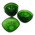 6 coupelles  dessert vereco vert meraude vintage france