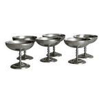 6 coupelles sur pied en inox