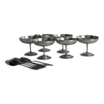 6 coupelles sur pied en inox letang remy