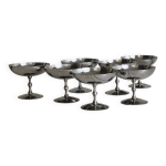 6 coupelles sur pied en inox style letang remy