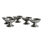 6 coupelles sur pied en inox style letang remy
